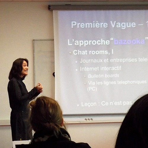 Susan teaching a class in France 
